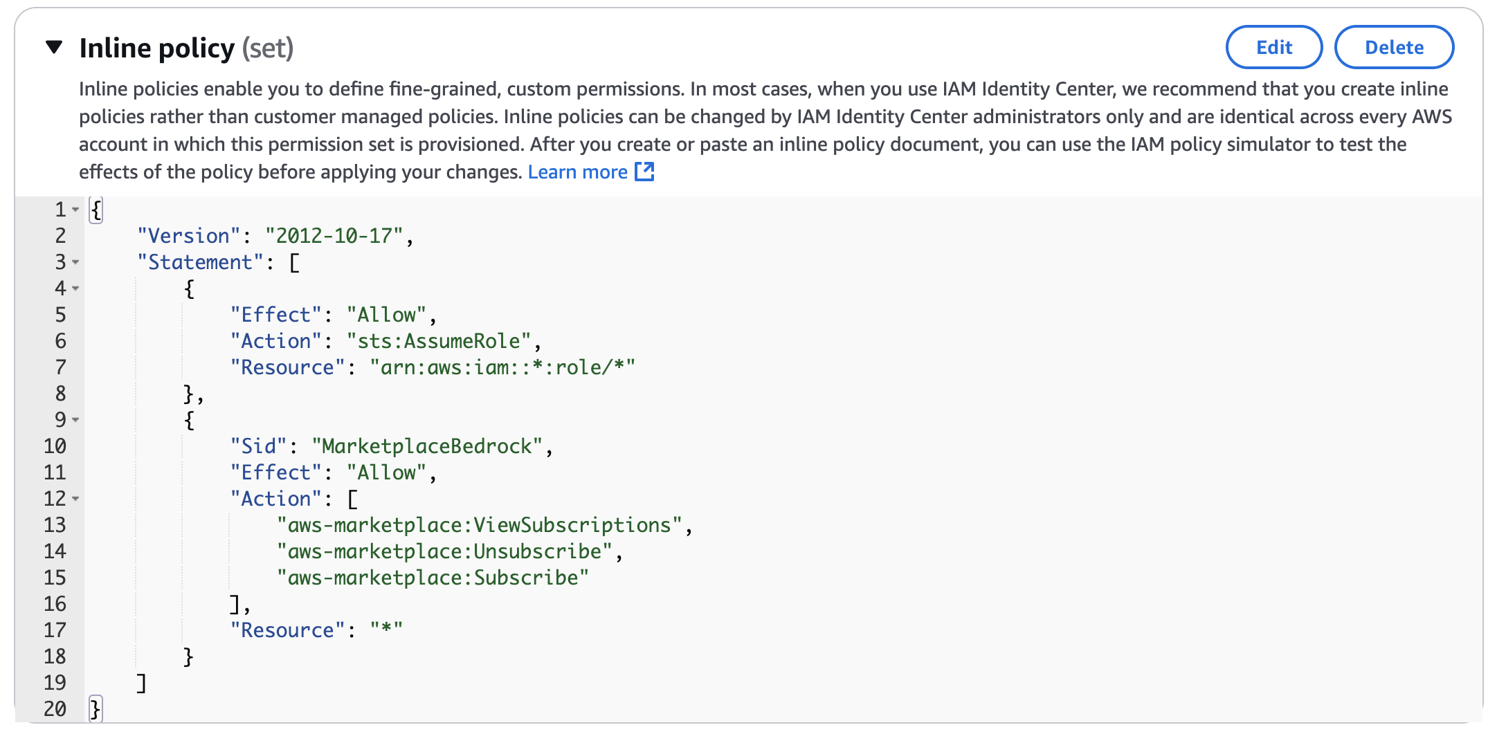 Inline policy
