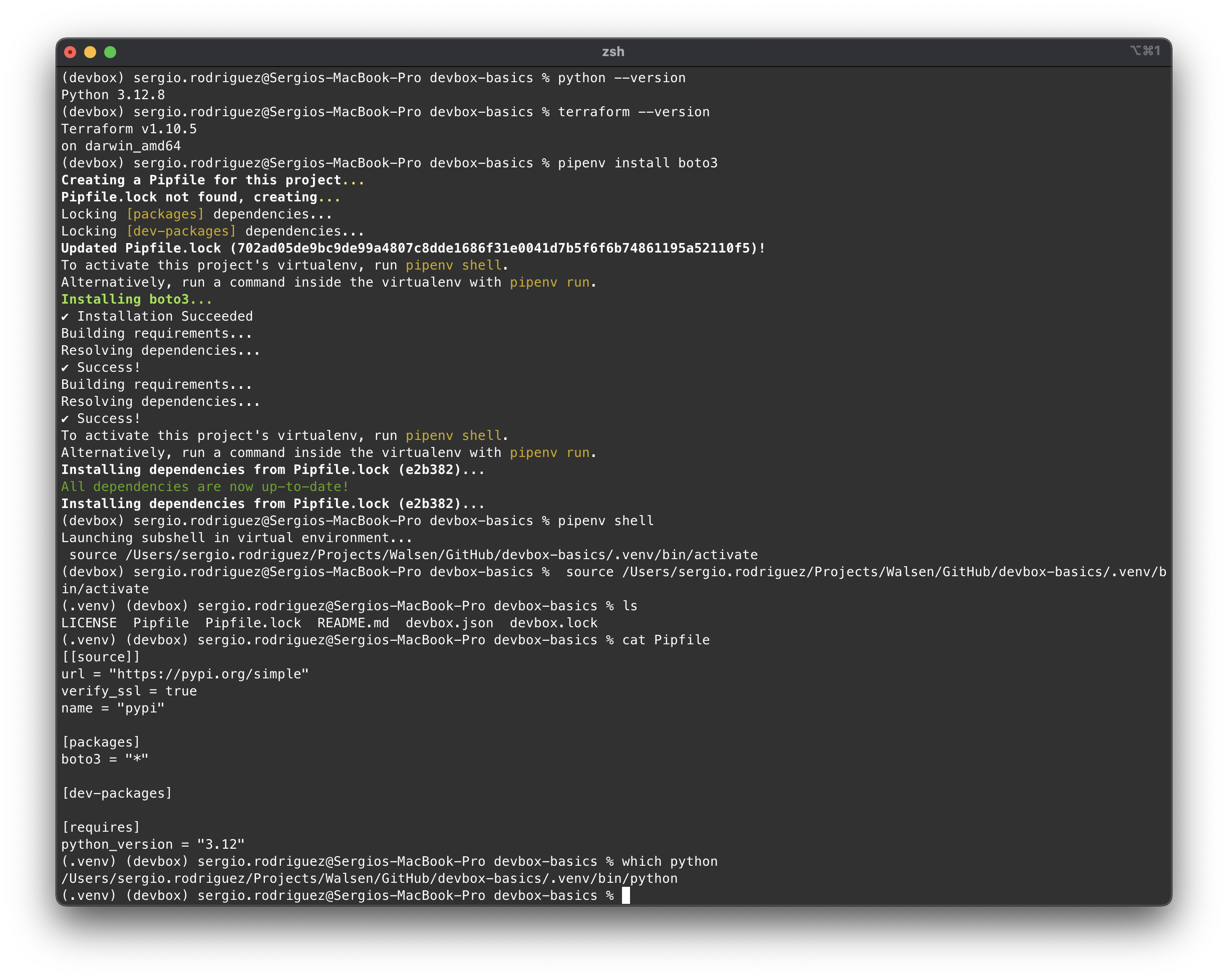 Devbox pipenv install