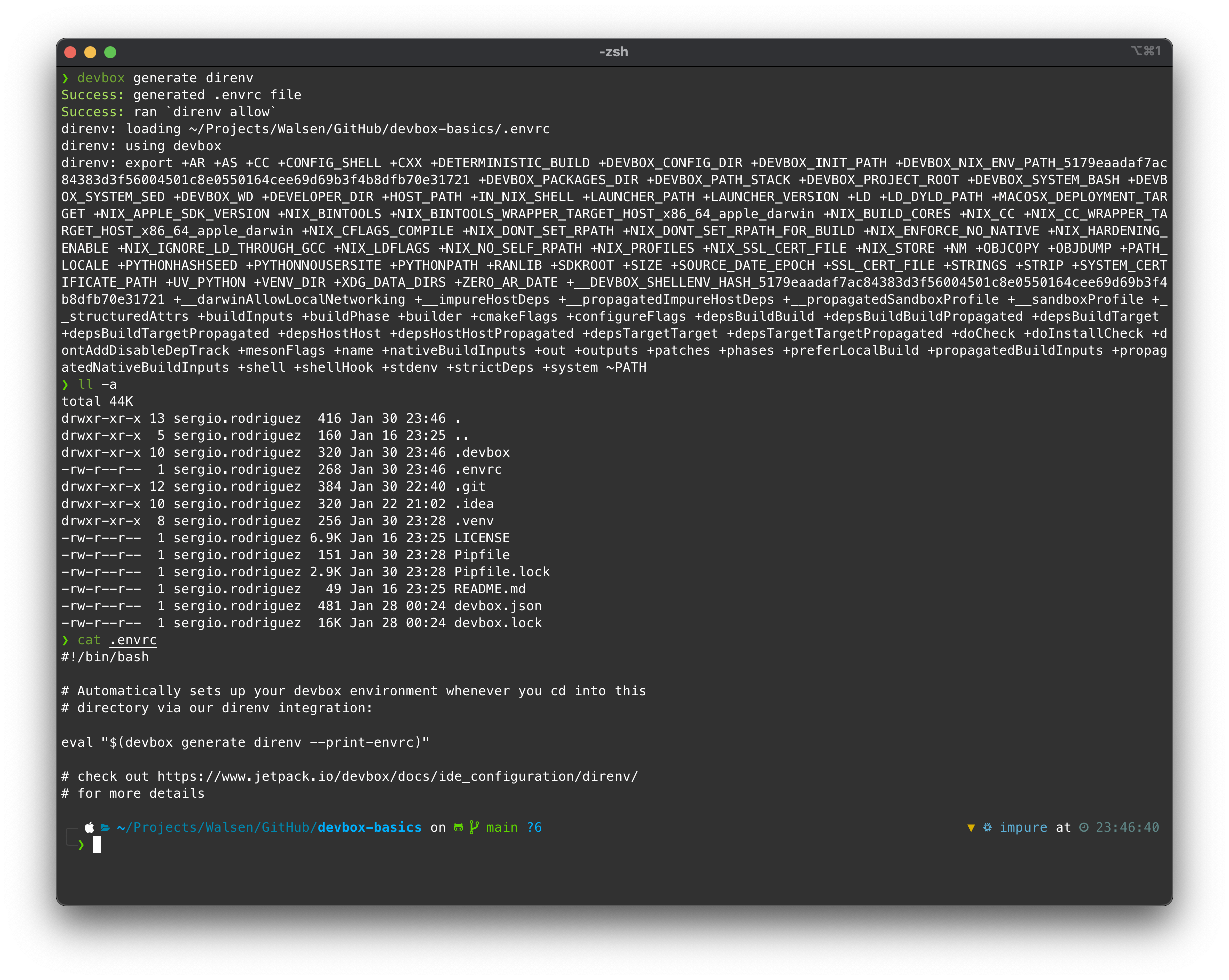 Devbox enable direnv