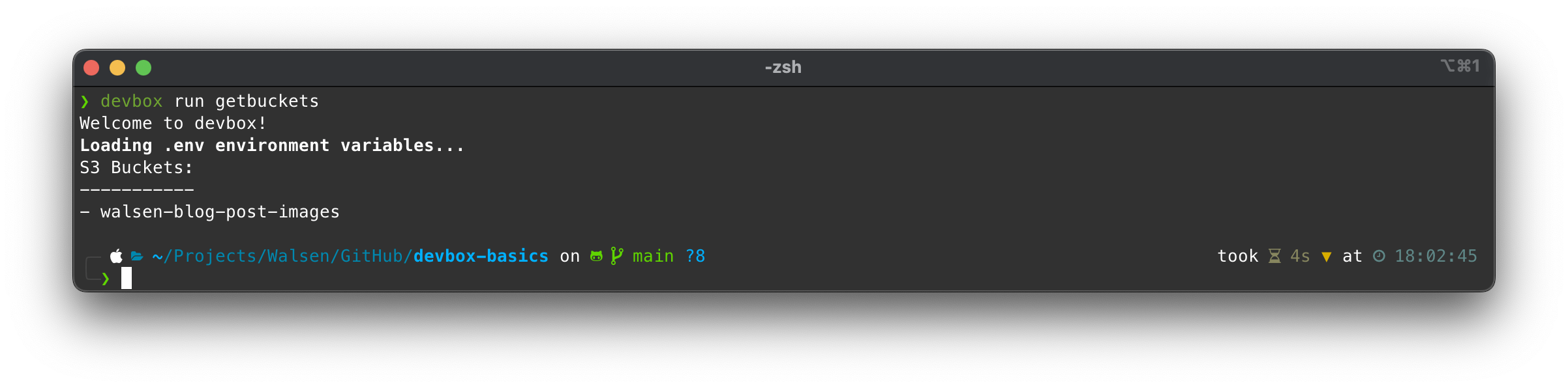 Devbox shell run