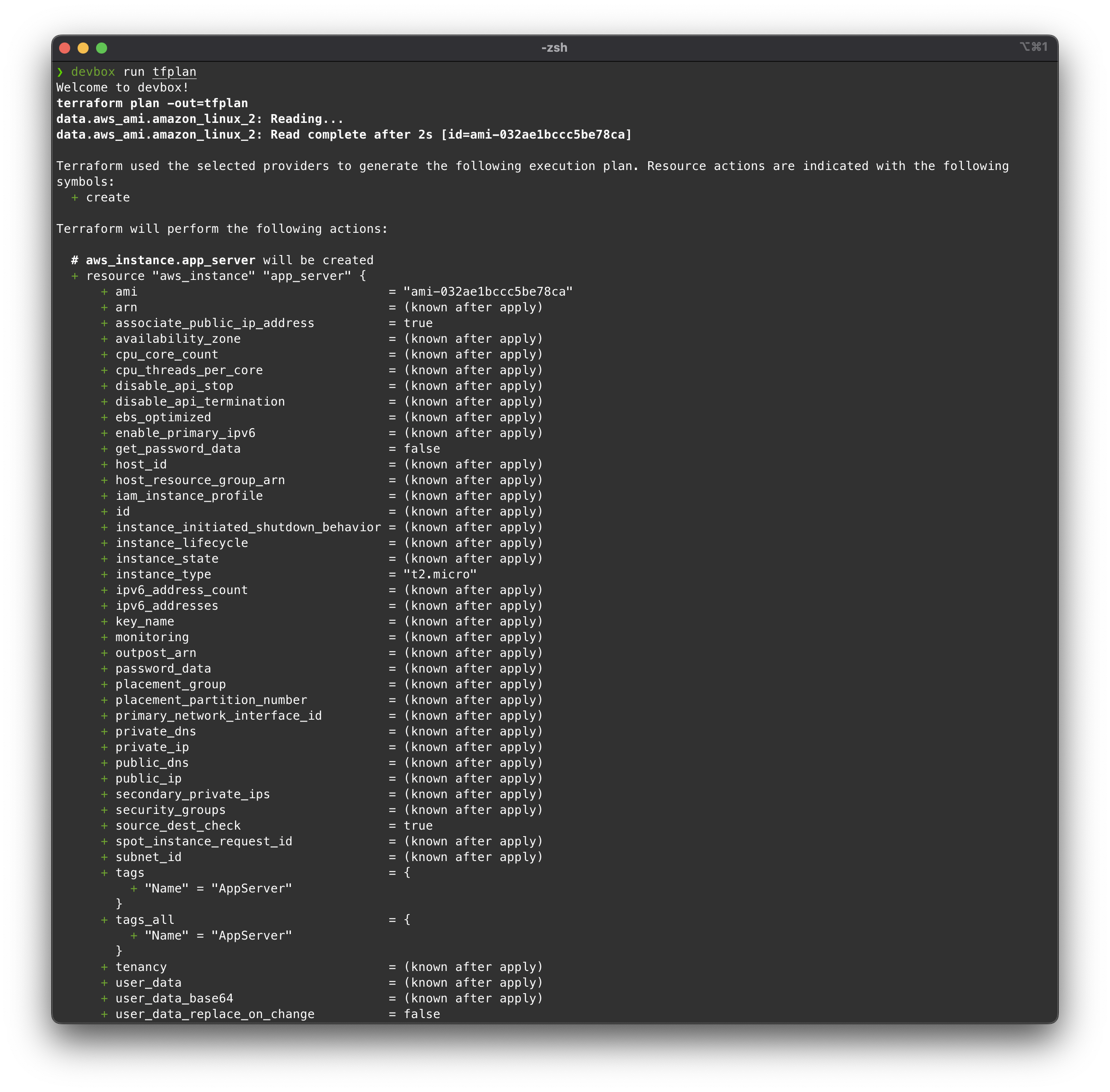 Terraform plan
