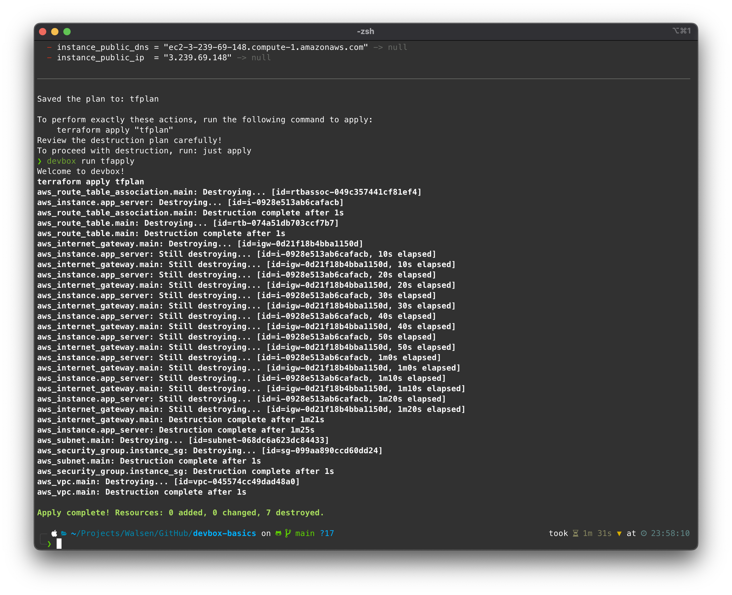 Devbox tfapply